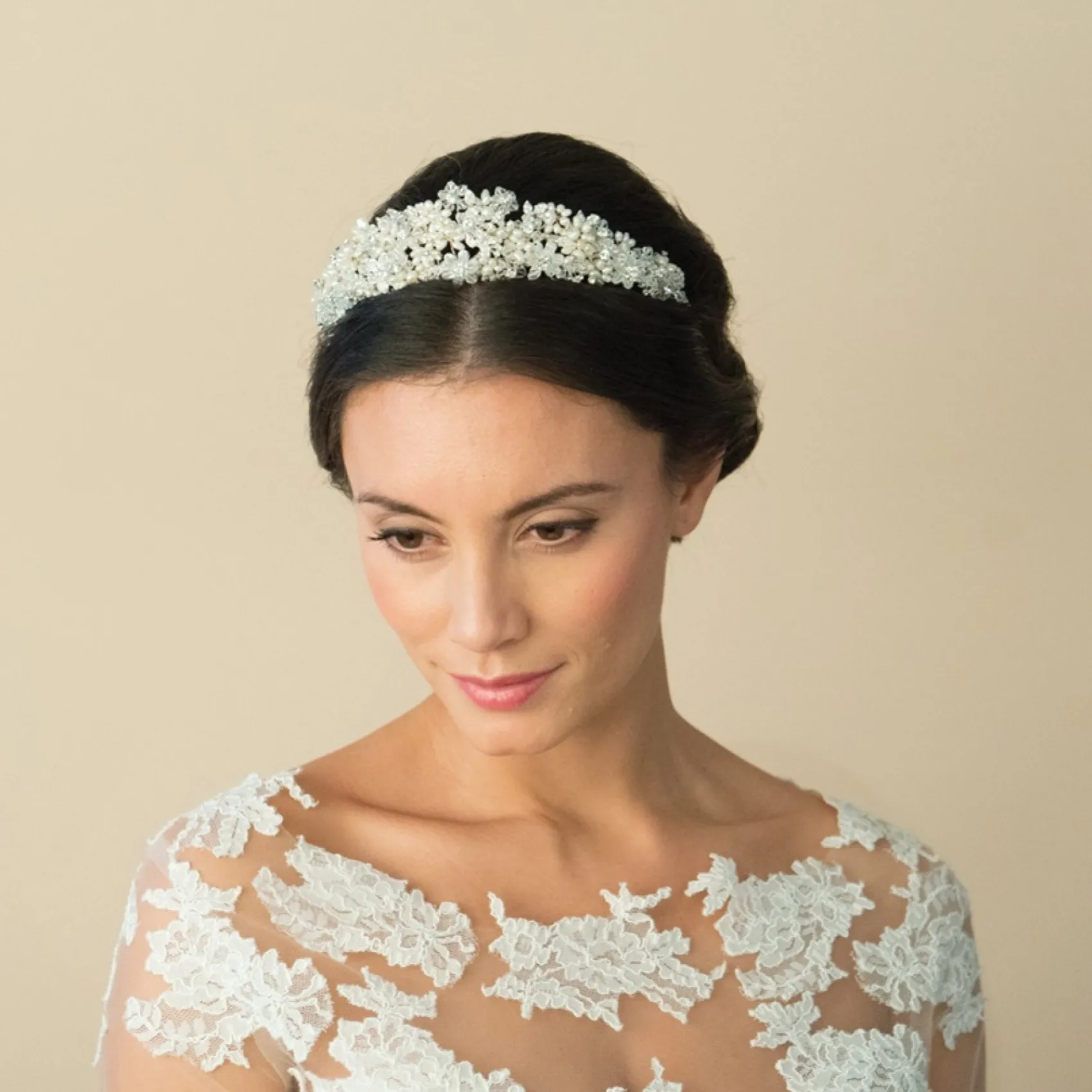 Ivory & Co Pearl Hair Accessories | Silver Hair Accessories*Ivory and Co Emma Statement Embellished Floral Bridal Tiara