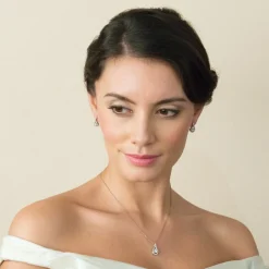 Ivory & Co Prom Necklaces | Silver Prom Jewellery*Ivory and Co Eternity Crystal Pendant Necklace