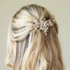 Ivory & Co Pearl Hair Accessories | Gold Hair Accessories*Ivory and Co Fairydust Gold Enamelled Leaves Wedding Hair Clip