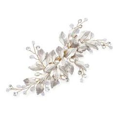 Ivory & Co Pearl Hair Accessories | Gold Hair Accessories*Ivory and Co Fairydust Gold Enamelled Leaves Wedding Hair Clip