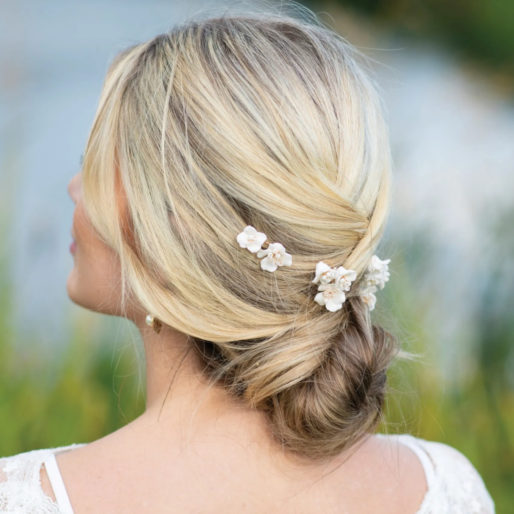 Ivory & Co Bridesmaid Gifts | Gold Hair Accessories*Ivory and Co Fleur Set of 3 Gold Ceramic Flower Hair Pins