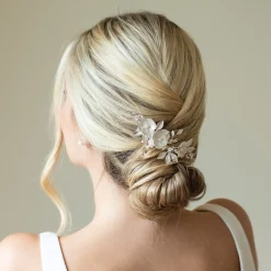 Ivory & Co Bridesmaid Gifts | Bride Gifts*Ivory and Co Gardenia Silver Dainty Crystal and Pearl Floral Hair Clip