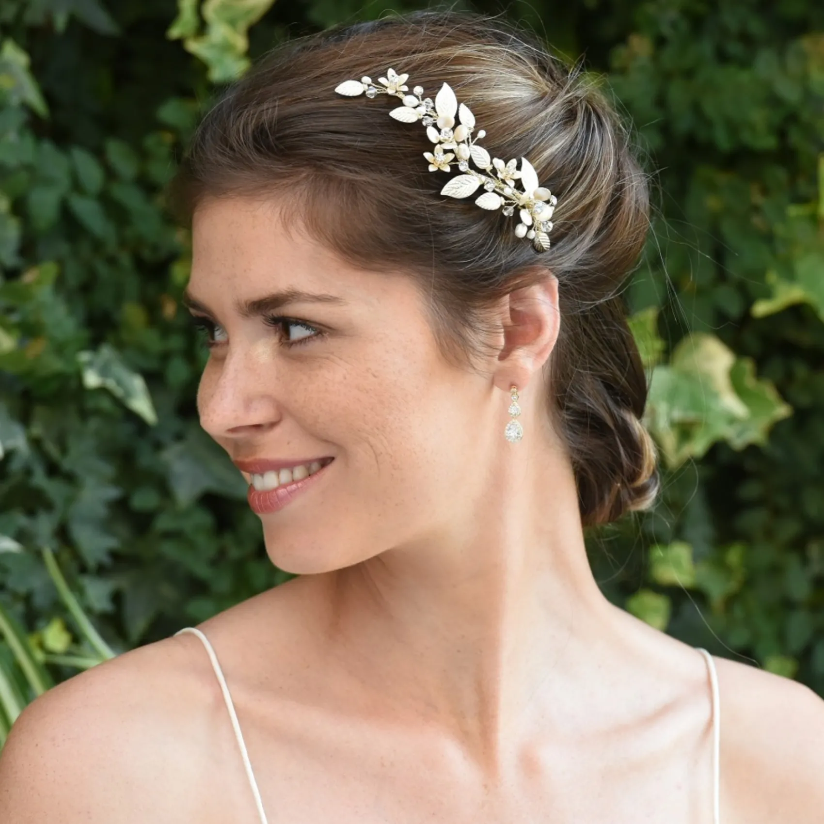 Ivory & Co Pearl Hair Accessories | Gold Hair Accessories*Ivory and Co Golden Poppy Enamelled Floral Vine Hair Clip