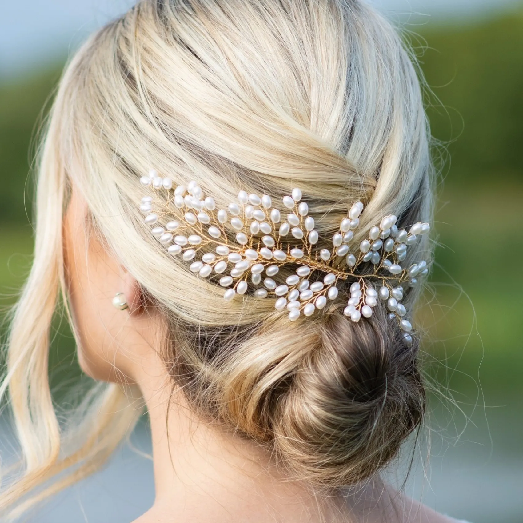 Ivory & Co Pearl Hair Accessories | Gold Hair Accessories*Ivory and Co Golden Seaspray Pearl Cluster Bridal Hair Comb