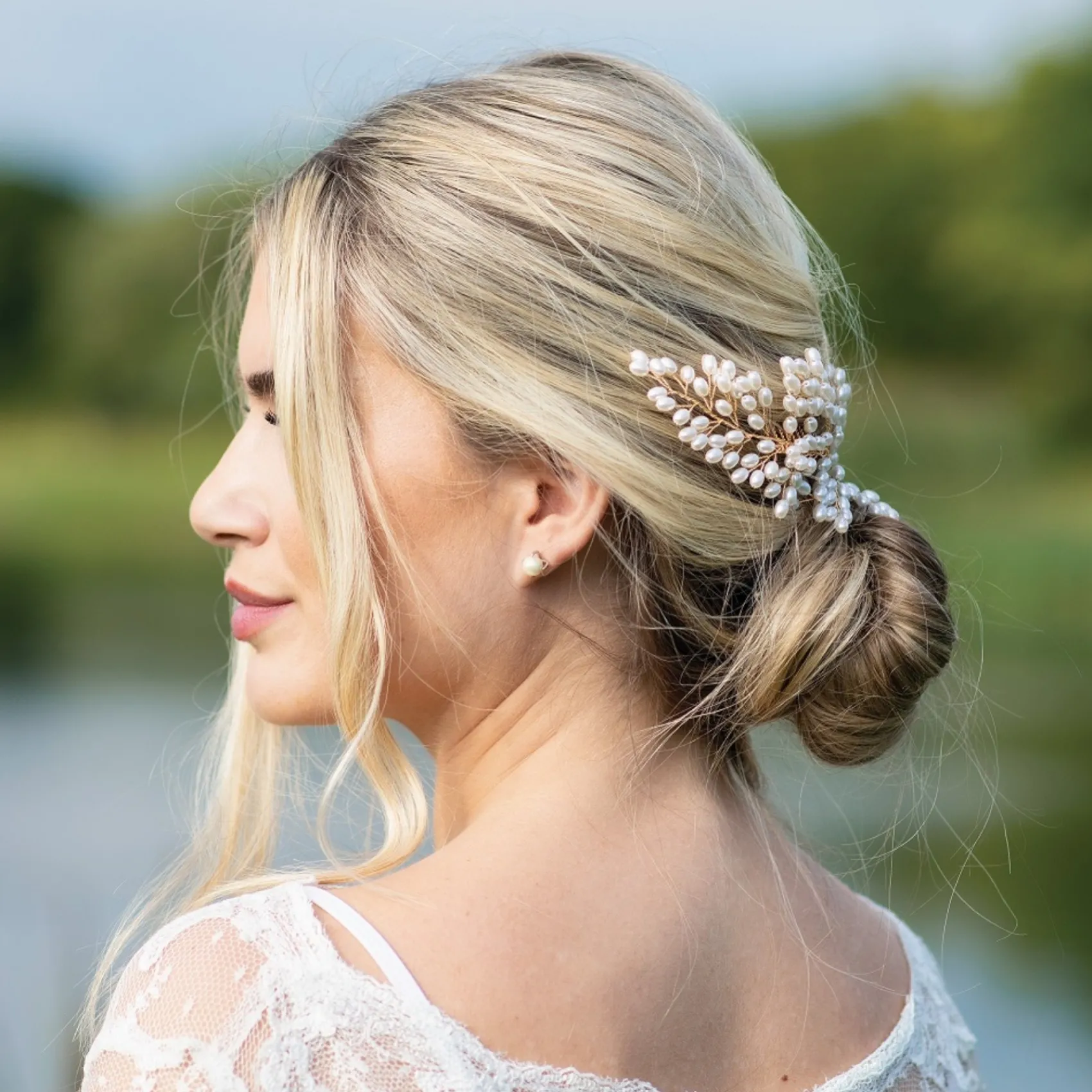 Ivory & Co Pearl Hair Accessories | Gold Hair Accessories*Ivory and Co Golden Seaspray Pearl Cluster Bridal Hair Comb