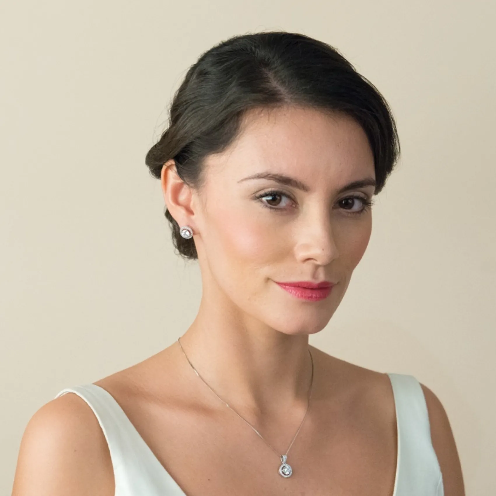 Ivory & Co Silver Prom Jewellery | Prom Necklaces*Ivory and Co Hampton Cubic Zirconia Pendant Necklace