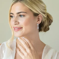 Ivory & Co Silver Prom Jewellery | Prom Earrings*Ivory and Co Harrogate Silver Crystal Teardrop Earrings
