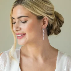 Ivory & Co Crystal Jewellery | Rose Gold Wedding Jewellery*Ivory and Co Islington Rose Gold Crystal Cluster Drop Earrings