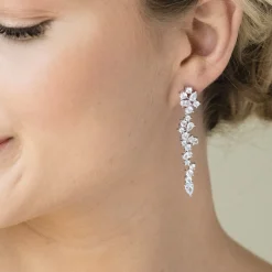 Ivory & Co Silver Prom Jewellery | Prom Earrings*Ivory and Co Islington Silver Crystal Cluster Drop Earrings