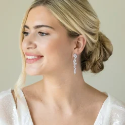 Ivory & Co Silver Prom Jewellery | Prom Earrings*Ivory and Co Islington Silver Crystal Cluster Drop Earrings