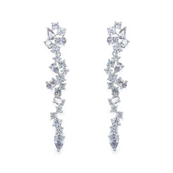 Ivory & Co Silver Prom Jewellery | Prom Earrings*Ivory and Co Islington Silver Crystal Cluster Drop Earrings
