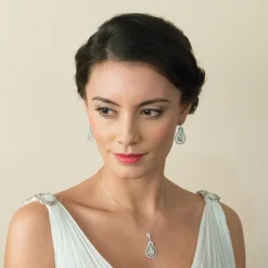 Ivory & Co Silver Prom Jewellery | Prom Earrings*Ivory and Co Lexington Crystal Drop Wedding Earrings