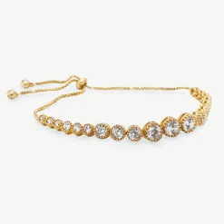 Ivory & Co Gold Prom Jewellery | Prom Bracelets*Ivory and Co Marseille Gold Graduating Crystal Toggle Bracelet