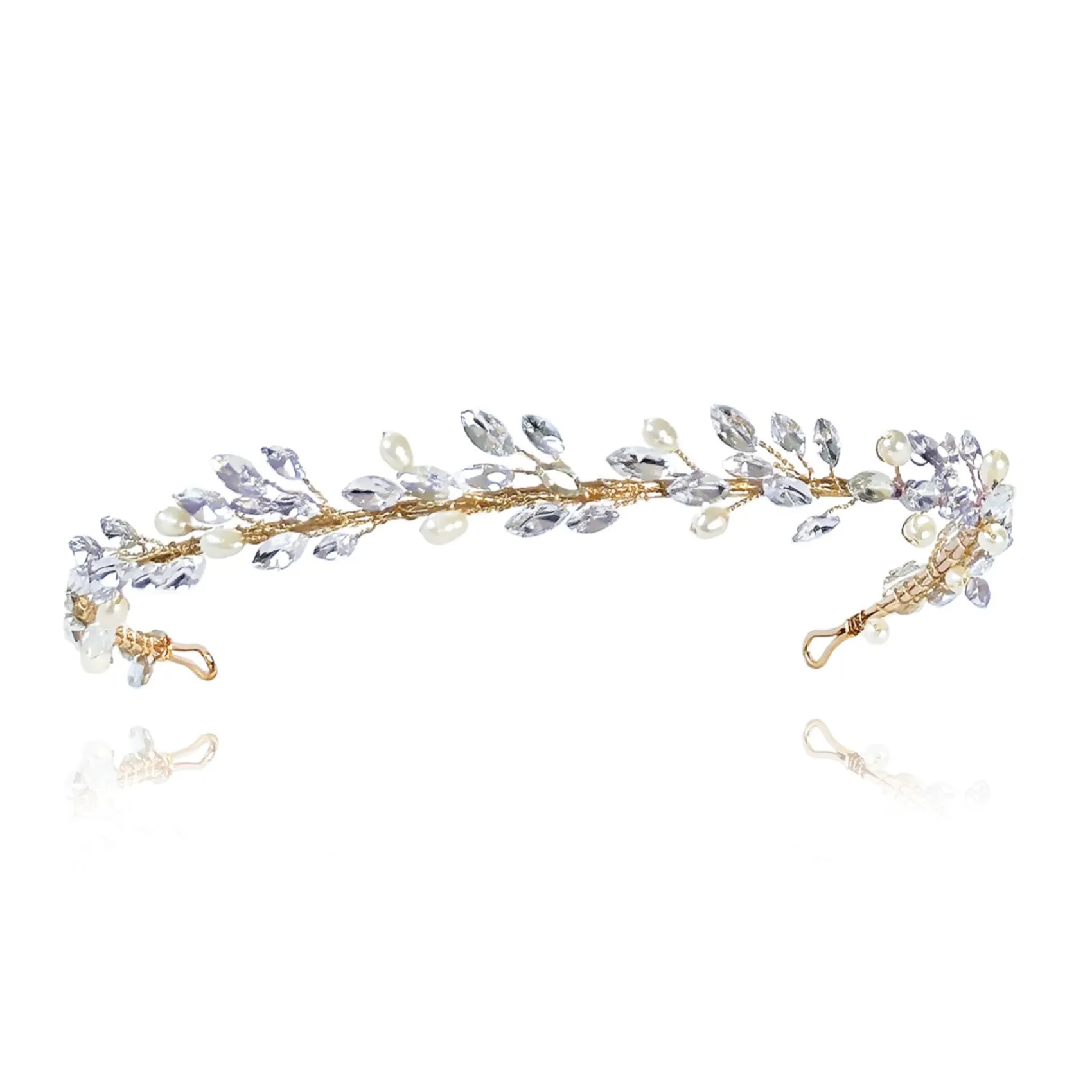 Ivory & Co Prom Headbands & Tiaras | Crystal Hair Accessories*Ivory and Co Moonshine Gold Pearl and Crystal Headband
