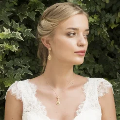 Ivory & Co Gold Prom Jewellery | Prom Necklaces*Ivory and Co Moonstruck Gold Crystal Pendant Necklace