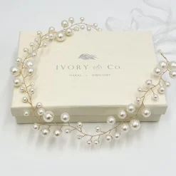 Ivory & Co Pearl Hair Accessories | Gold Hair Accessories*Ivory and Co Ocean Dream Gold Pearl Hair Vine