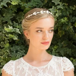 Ivory & Co Pearl Hair Accessories | Silver Hair Accessories*Ivory and Co Pearl Dream Silver Enamelled Leaves Wedding Headband