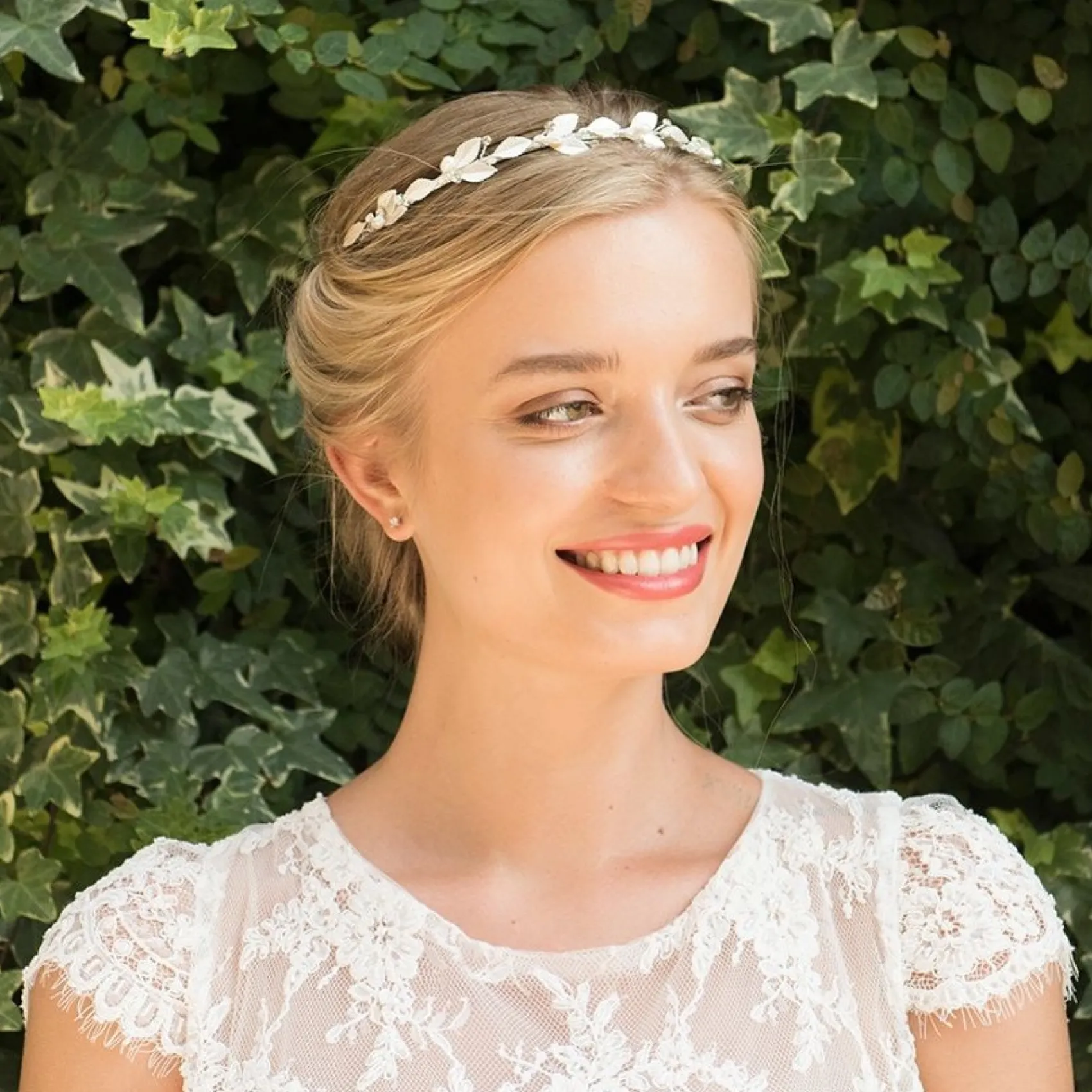 Ivory & Co Pearl Hair Accessories | Silver Hair Accessories*Ivory and Co Pearl Dream Silver Enamelled Leaves Wedding Headband