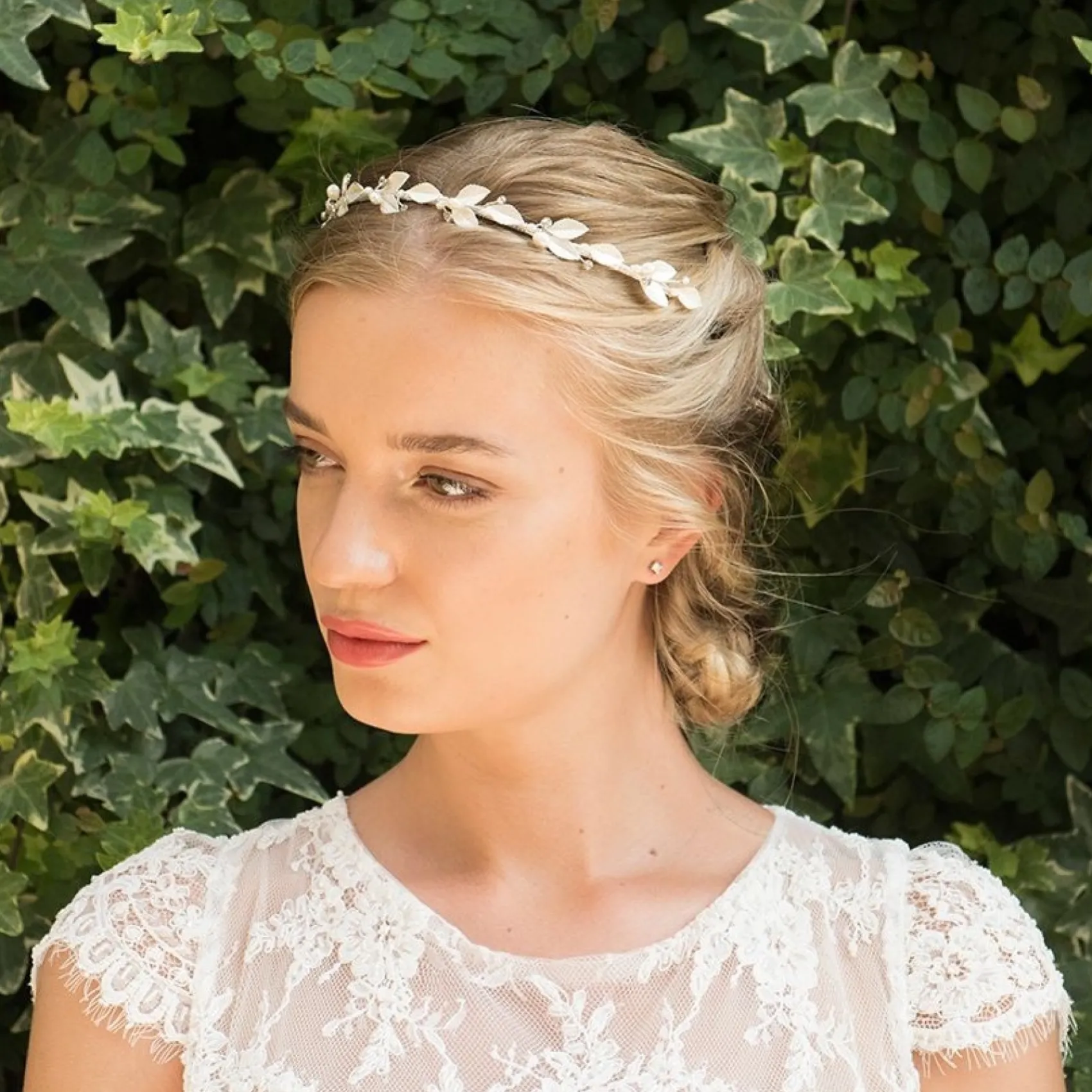 Ivory & Co Pearl Hair Accessories | Silver Hair Accessories*Ivory and Co Pearl Dream Silver Enamelled Leaves Wedding Headband