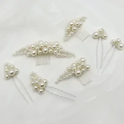 Ivory & Co Pearl Hair Accessories | Silver Hair Accessories*Ivory and Co Pearl Haze Silver Comb and Hair Pin Set