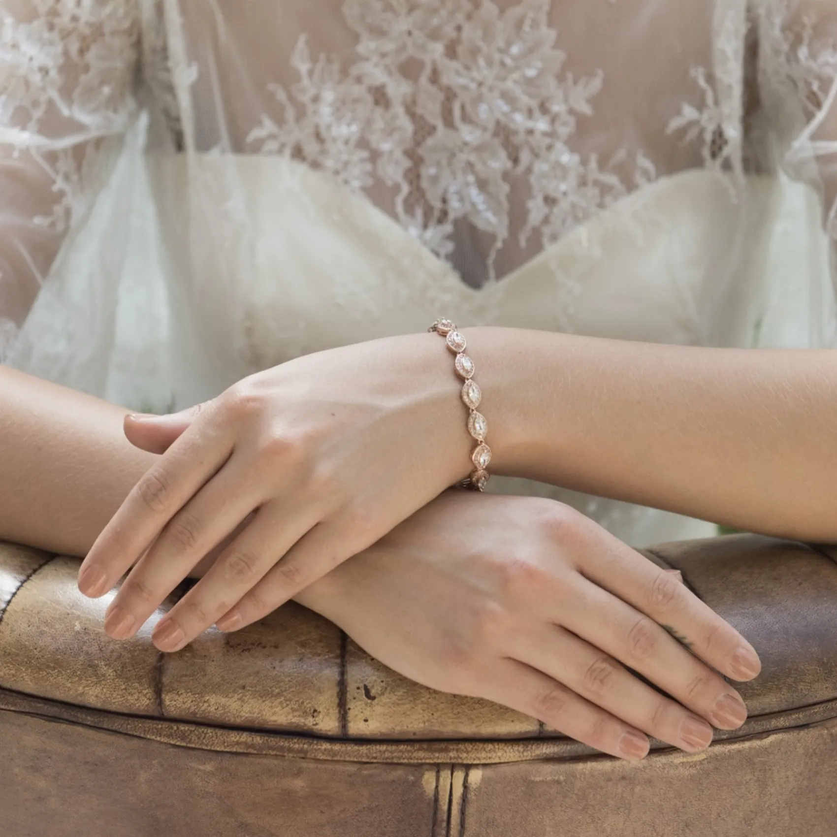 Ivory & Co Bridesmaid Gifts | Bride Gifts*Ivory and Co Promise Cubic Zirconia Wedding Bracelet (Rose Gold)