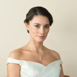 Ivory & Co Crystal Jewellery | Silver Wedding Jewellery*Ivory and Co Purity Teardrop Crystal Pendant Necklace