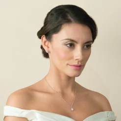 Ivory & Co Silver Prom Jewellery | Prom Necklaces*Ivory and Co Rapture Cubic Zirconia Pendant Necklace