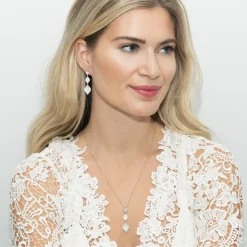 Ivory & Co Prom Necklaces | Rose Gold Wedding Jewellery*Ivory and Co Rochelle Gold Crystal Pave Triple Drop Pendant