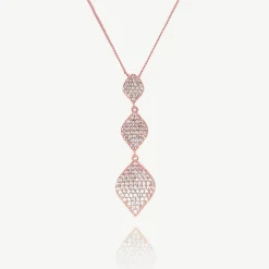 Ivory & Co Prom Necklaces | Rose Gold Wedding Jewellery*Ivory and Co Rochelle Gold Crystal Pave Triple Drop Pendant