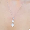 Ivory & Co Silver Prom Jewellery | Prom Necklaces*Ivory and Co Rochelle Silver Crystal Pave Triple Drop Pendant