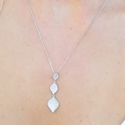 Ivory & Co Silver Prom Jewellery | Prom Necklaces*Ivory and Co Rochelle Silver Crystal Pave Triple Drop Pendant
