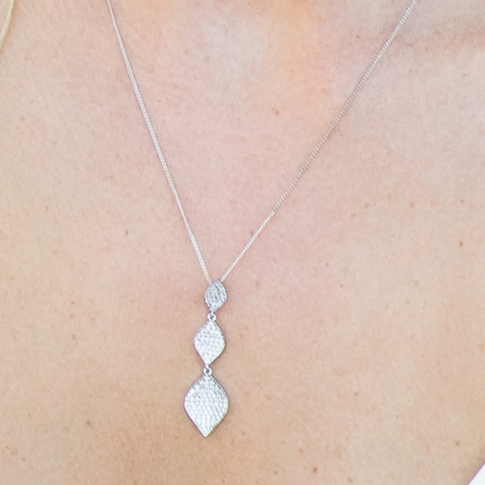 Ivory & Co Silver Prom Jewellery | Prom Necklaces*Ivory and Co Rochelle Silver Crystal Pave Triple Drop Pendant