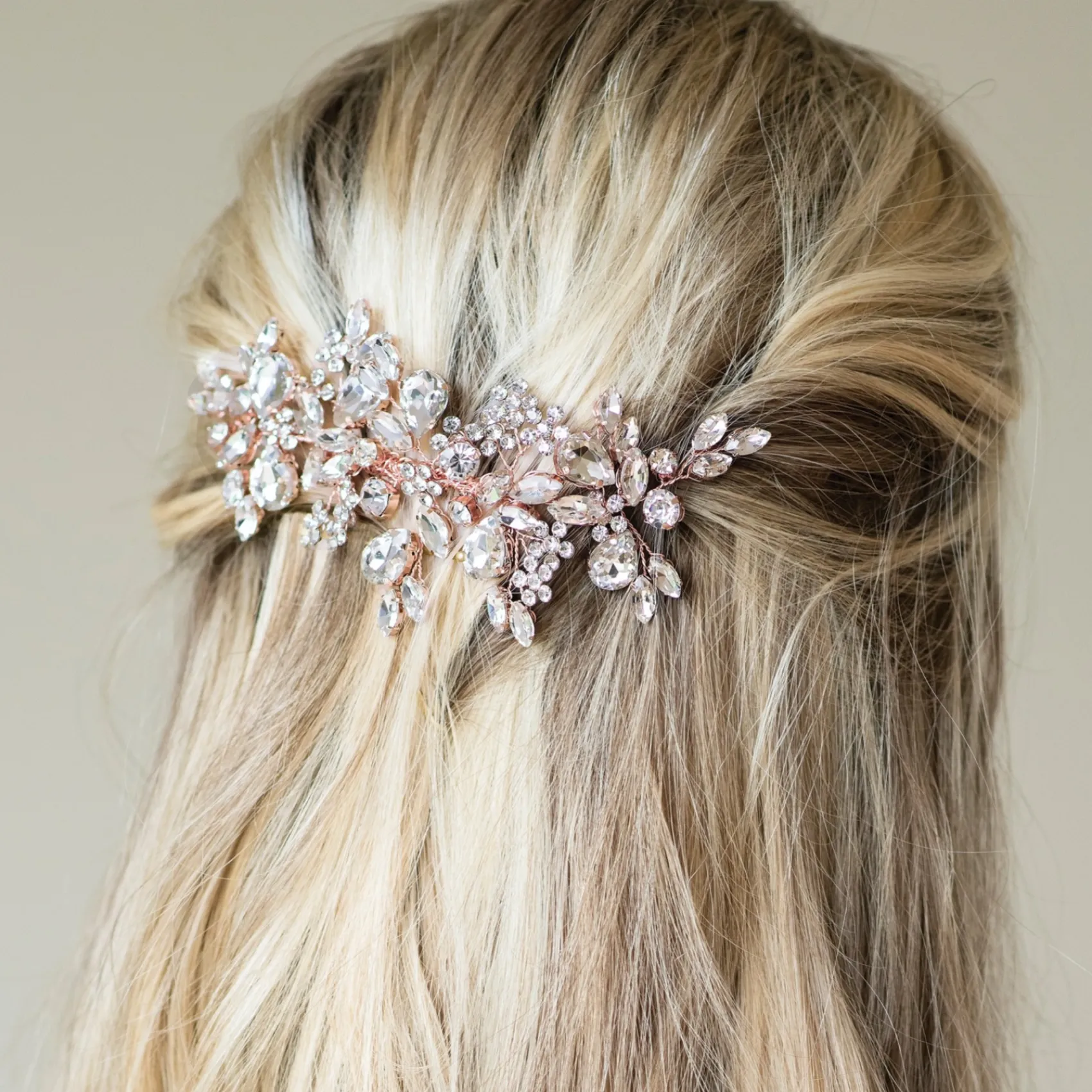 Ivory & Co Prom Hair Clips & Combs | Vintage Headpieces*Ivory and Co Rose Gold Crystal Encrusted Sparkling Hair Comb