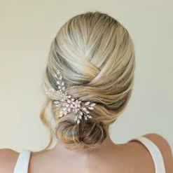 Ivory & Co Bridesmaid Gifts | Bride Gifts*Ivory and Co Rose Gold Shimmer Dainty Crystal and Pearl Hair Comb