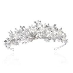 Ivory & Co Crystal Hair Accessories | Silver Hair Accessories*Ivory and Co Samira Crystal and Pearl Floral Bridal Tiara Ivory/ Silver