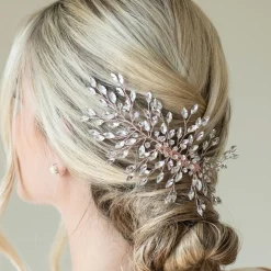 Ivory & Co Prom Hair Clips & Combs | Crystal Hair Accessories*Ivory and Co Serenade Rose Gold Statement Crystal Spray Hair Clip