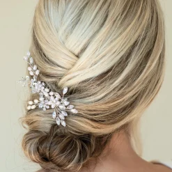 Ivory & Co Bridesmaid Gifts | Bride Gifts*Ivory and Co Silver Shimmer Dainty Crystal and Pearl Hair Comb