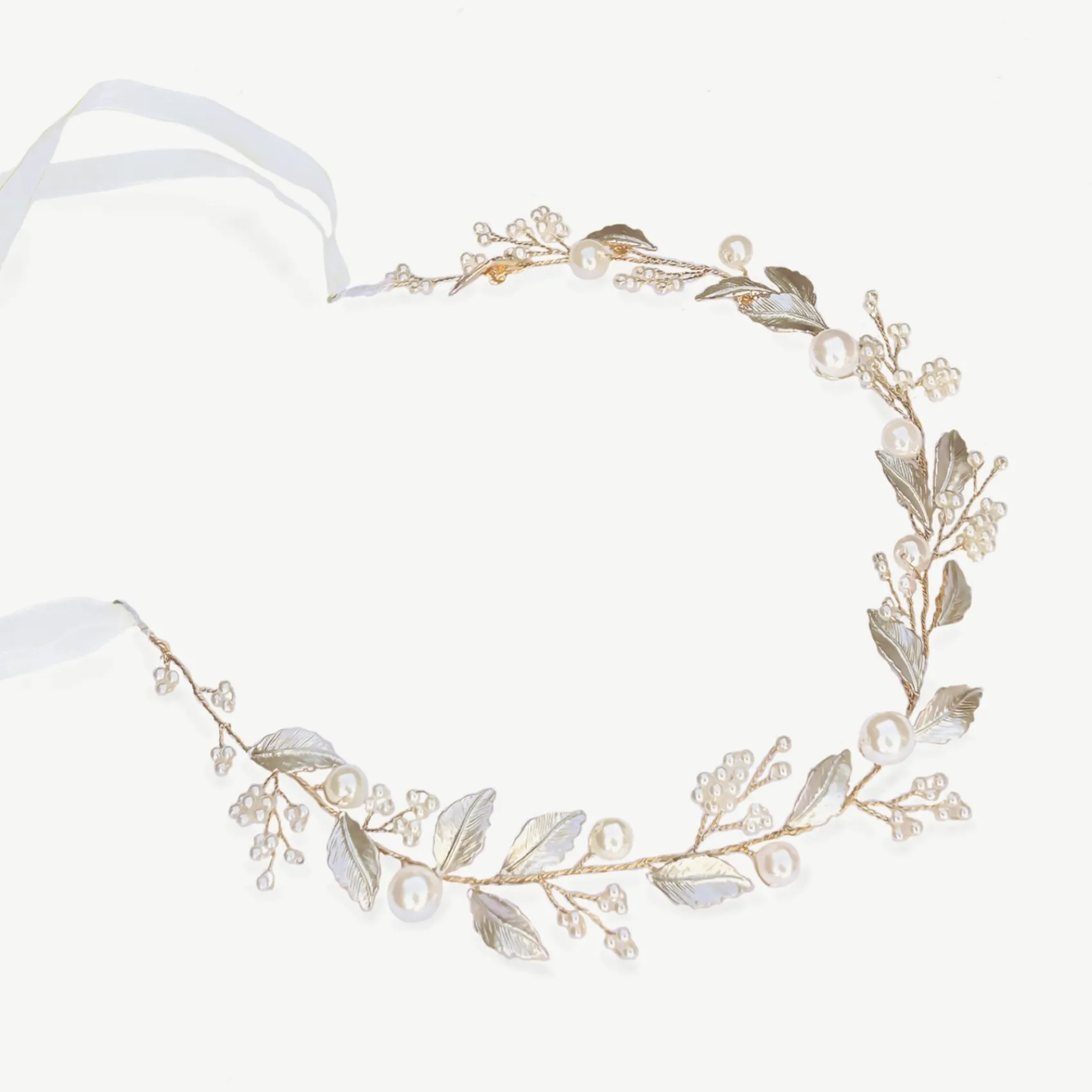 Ivory & Co Pearl Hair Accessories | Gold Hair Accessories*Ivory and Co Skylark Gold Leaves and Pearl Hair Vine