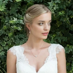 Ivory & Co Bridesmaid Gifts | Bride Gifts*Ivory and Co Sorbonne Crystal Wedding Necklace (Rose Gold)