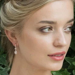 Ivory & Co Bridesmaid Gifts | Bride Gifts*Ivory and Co Sorbonne Crystal Teardrop Wedding Earrings (Rose Gold)