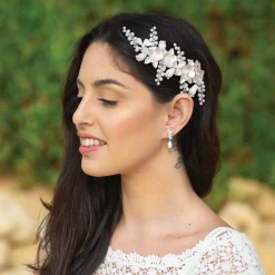 Ivory & Co Pearl Hair Accessories | Silver Hair Accessories*Ivory and Co Spring Dream Silver Floral Pearl Hair Clip