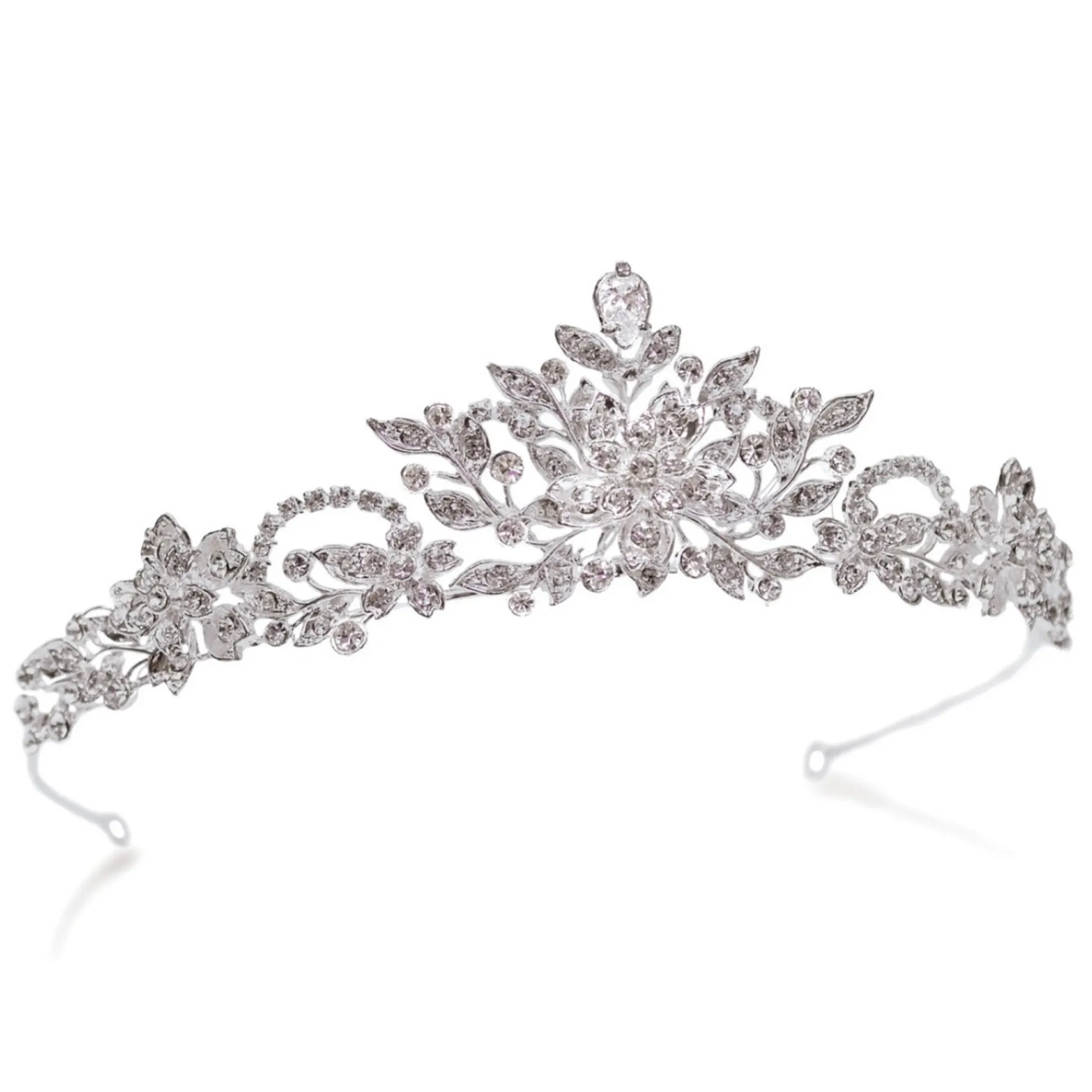 Ivory & Co Crystal Hair Accessories | Silver Hair Accessories*Ivory and Co Stephanie Floral Crystal Bridal Tiara