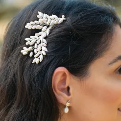Ivory & Co Pearl Hair Accessories | Silver Hair Accessories*Ivory and Co Summer Glow Silver Leafy Hair Comb