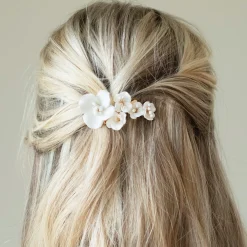 Ivory & Co Gold Hair Accessories | Flower Girl Hair Accessories*Ivory and Co Tigerlily Ceramic Floral Cluster Gold Hair Clip