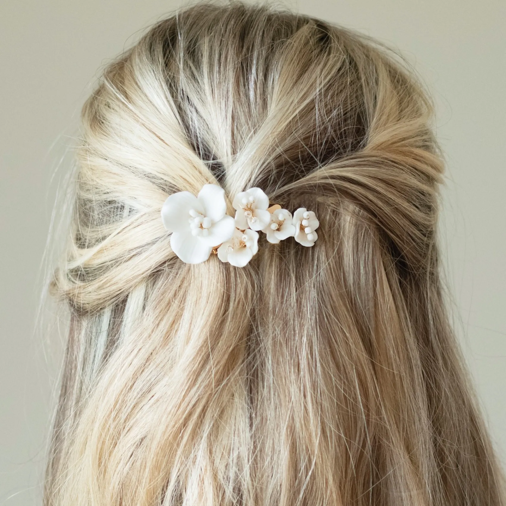 Ivory & Co Gold Hair Accessories | Flower Girl Hair Accessories*Ivory and Co Tigerlily Ceramic Floral Cluster Gold Hair Clip