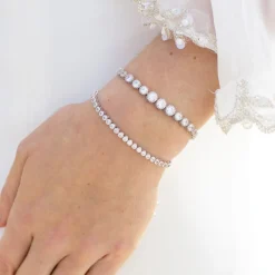 Ivory & Co Silver Prom Jewellery | Prom Bracelets*Ivory and Co Tivoli Silver Dainty Crystal Toggle Bracelet