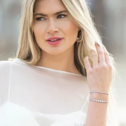 Ivory & Co Silver Prom Jewellery | Prom Bracelets*Ivory and Co Tivoli Silver Dainty Crystal Toggle Bracelet