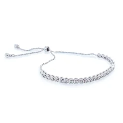 Ivory & Co Silver Prom Jewellery | Prom Bracelets*Ivory and Co Tivoli Silver Dainty Crystal Toggle Bracelet