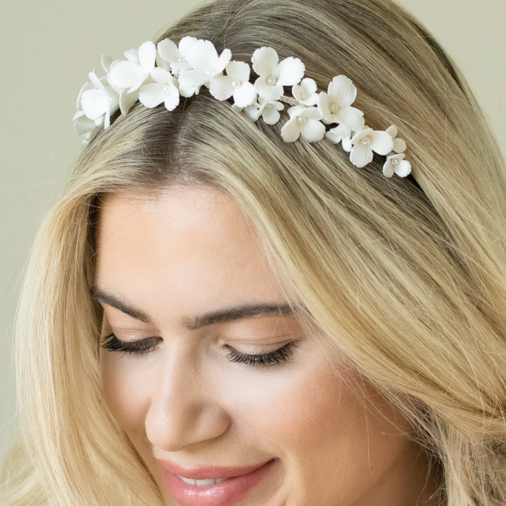Ivory & Co Silver Hair Accessories | Wedding Headpieces*Ivory and Co Wildflower Ceramic and Pearl Floral Wedding Headpiece Ivory/ Silver