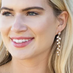 Ivory & Co Gold Prom Jewellery | Prom Earrings*Ivory and Co Willow Gold Long Trailing Crystal Vine Earrings